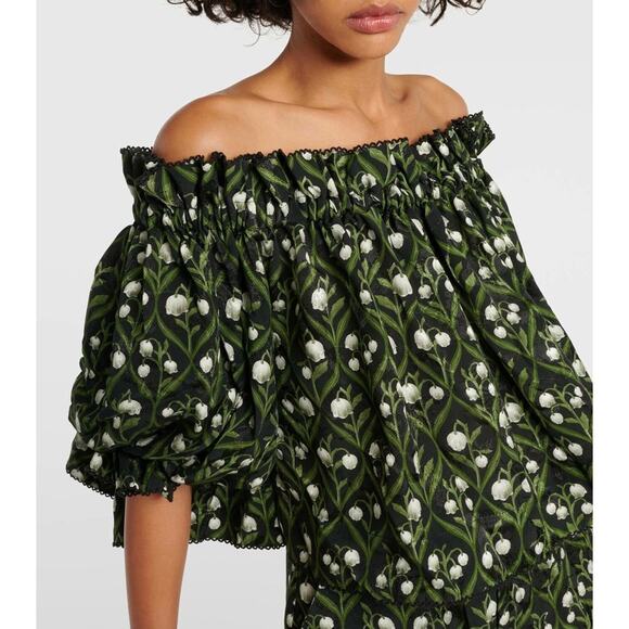 Agua by Agua Bendita Set Urucú Perla off-shoulder Blouse and Shorts Sz M - Picture 3 of 12